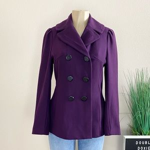 WHITE RIVET | Dark Purple Wool Peacoat Sz PM
